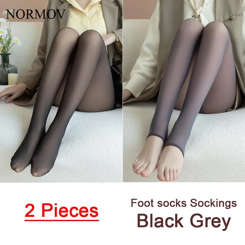 2 Pieces Winter Women Warm Leggings High Waist