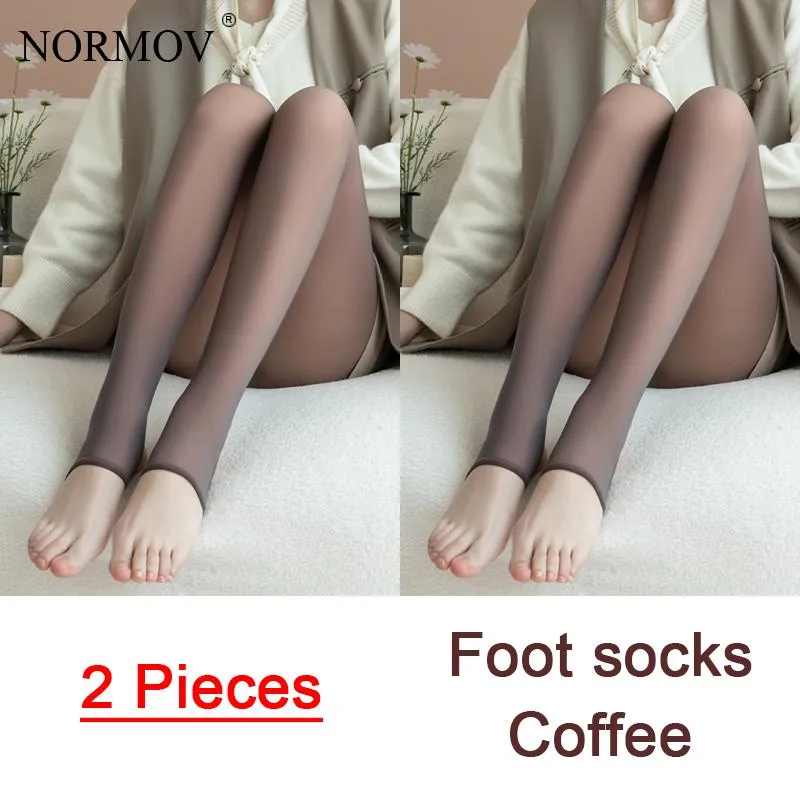 2 Pieces Winter Women Warm Leggings High Waist