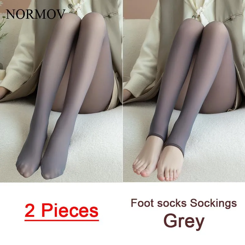 2 Pieces Winter Women Warm Leggings High Waist