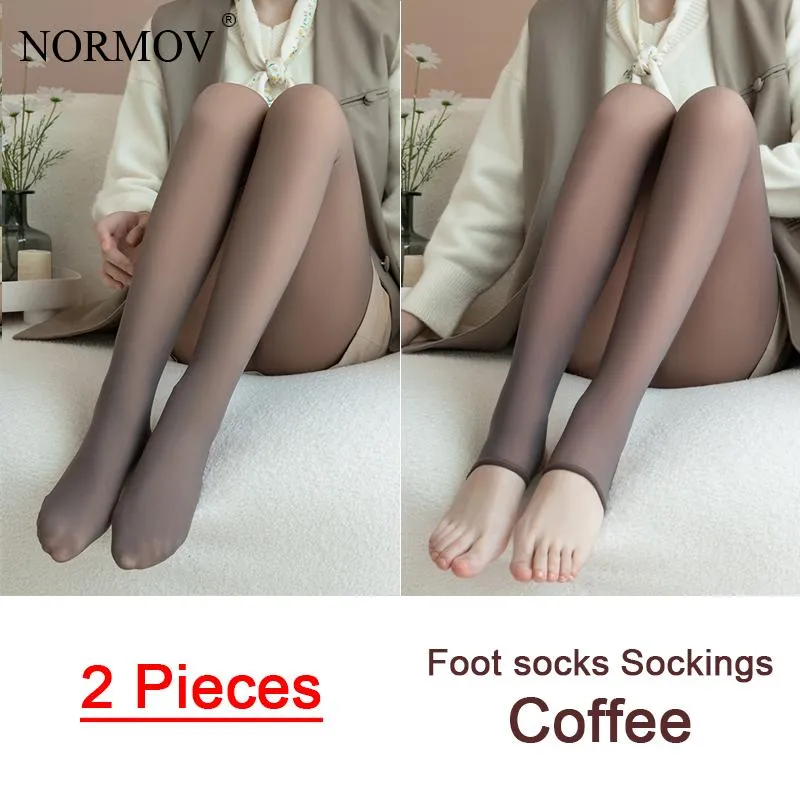 2 Pieces Winter Women Warm Leggings High Waist