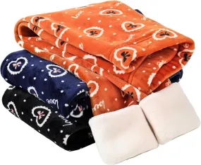 3 Pack Girls' Fleece Lined Leggings - Winter Pants, Warm Lined Leggings, Thick Thermal Tights