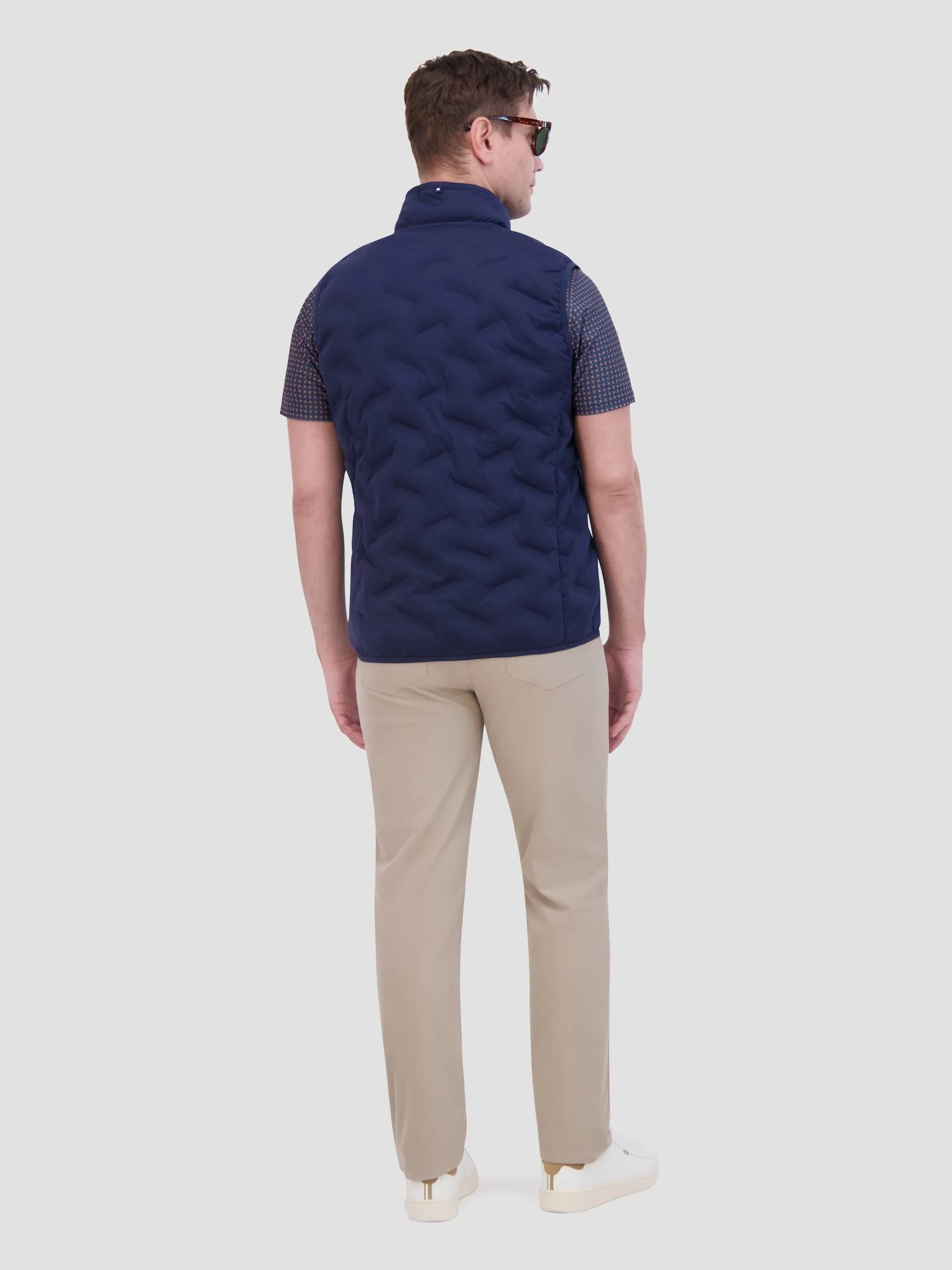 4Way Stretch Seamless Quilt Vest - Navy