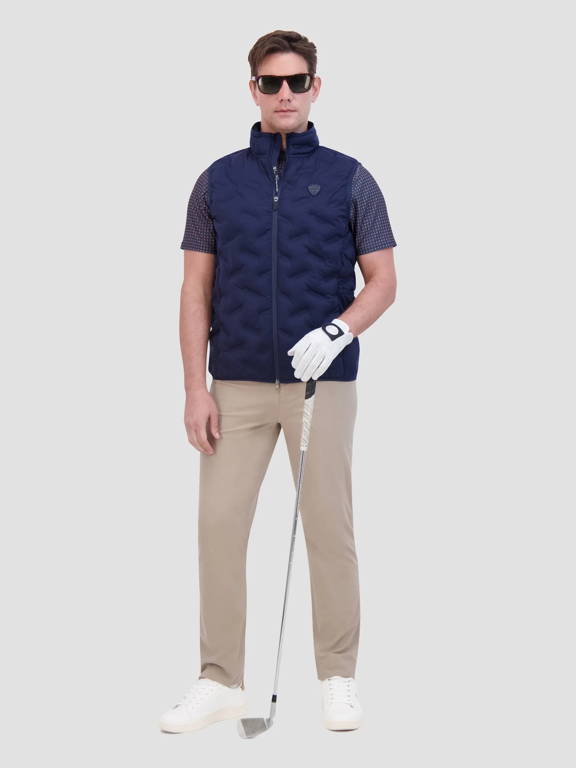 4Way Stretch Seamless Quilt Vest - Navy
