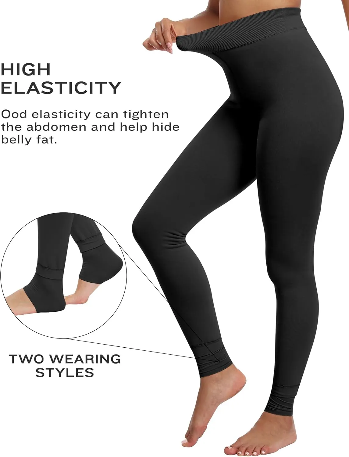 ATHVOTAR Fleece Lined Winter Warm Leggings for Women Thick Thermal Velvet Tights