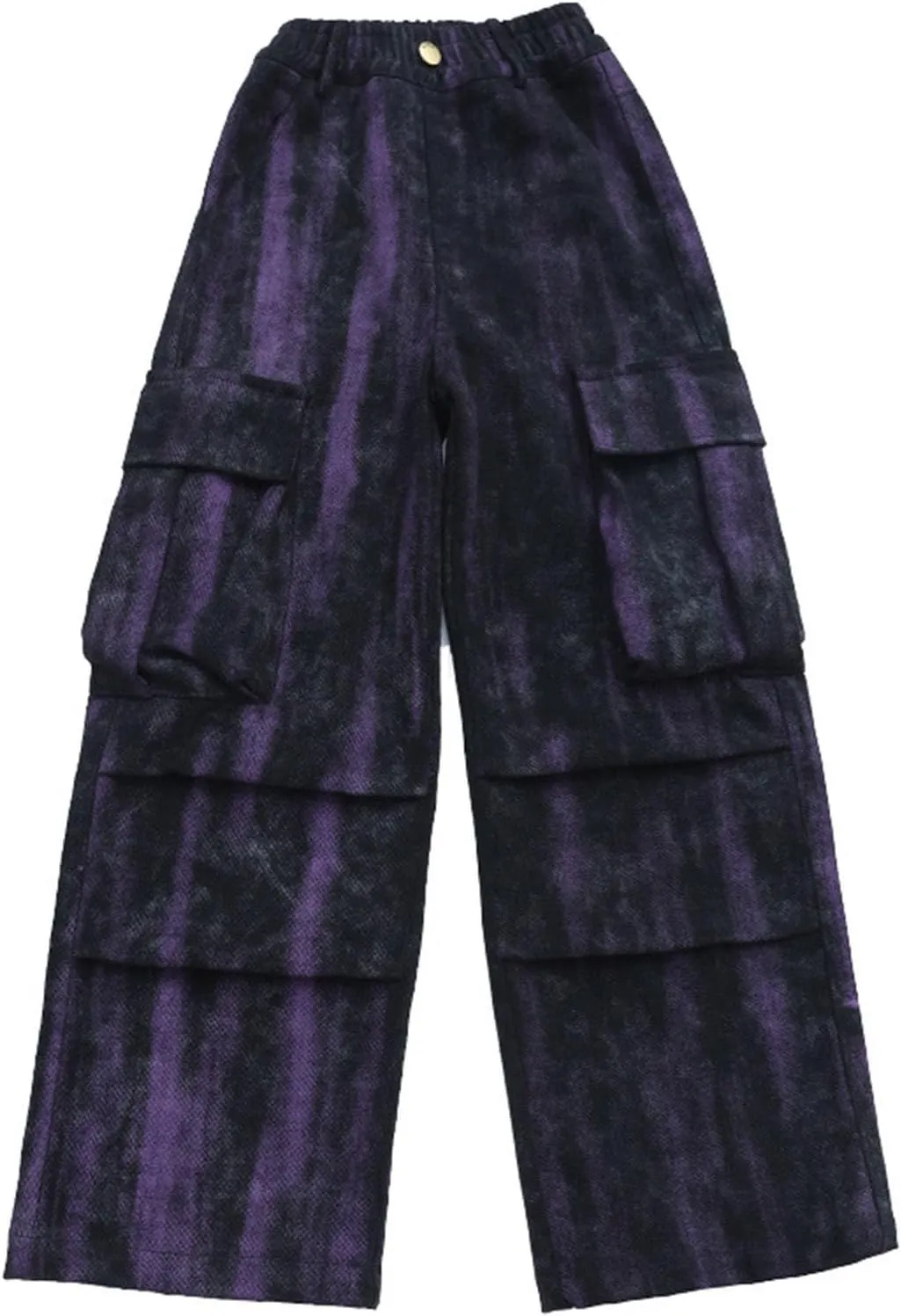 Children's Purple Techwear Streetwear Joggers Hip Hop Pants Purple Overalls Sweatpants Cargo Pants Girls Cat Leggings