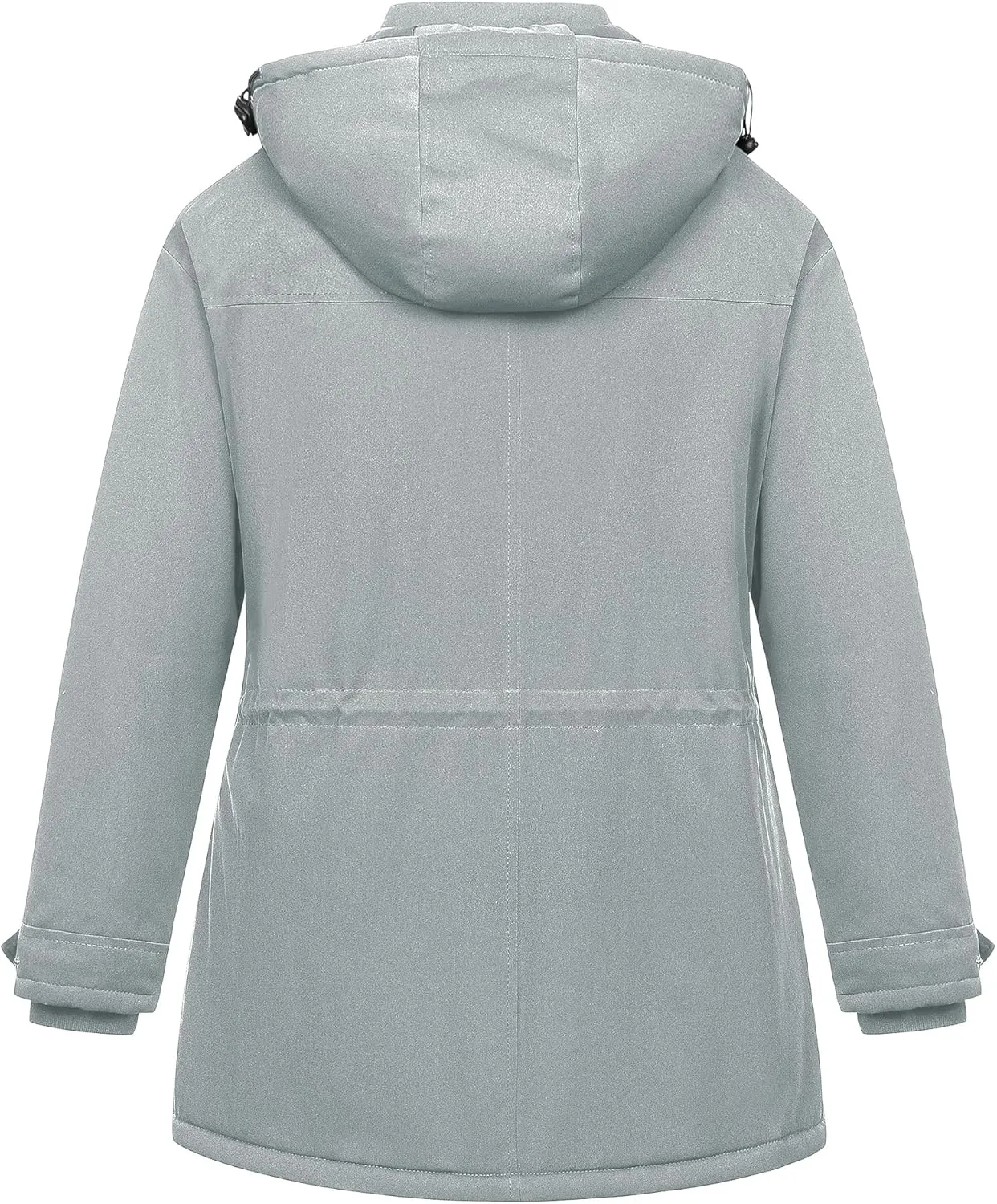 Chrisuno Women's Plus Size Winter Coat Insulated Military Parka Jacket Waterproof Fleece Lined Thickened Detachable Hood