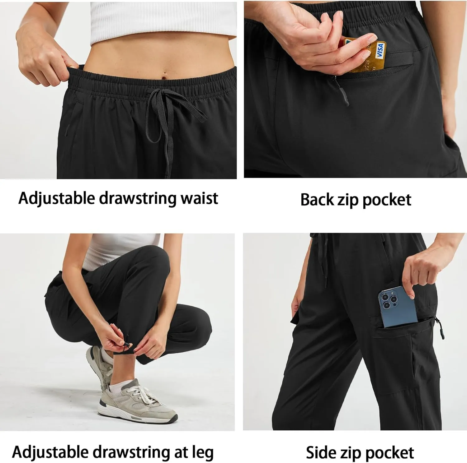 CT-Tebrun Women's Hiking Pants with Pocket Quick Dry Lightweight Cargo Pants Travel Hiking Runing Pants Outdoors