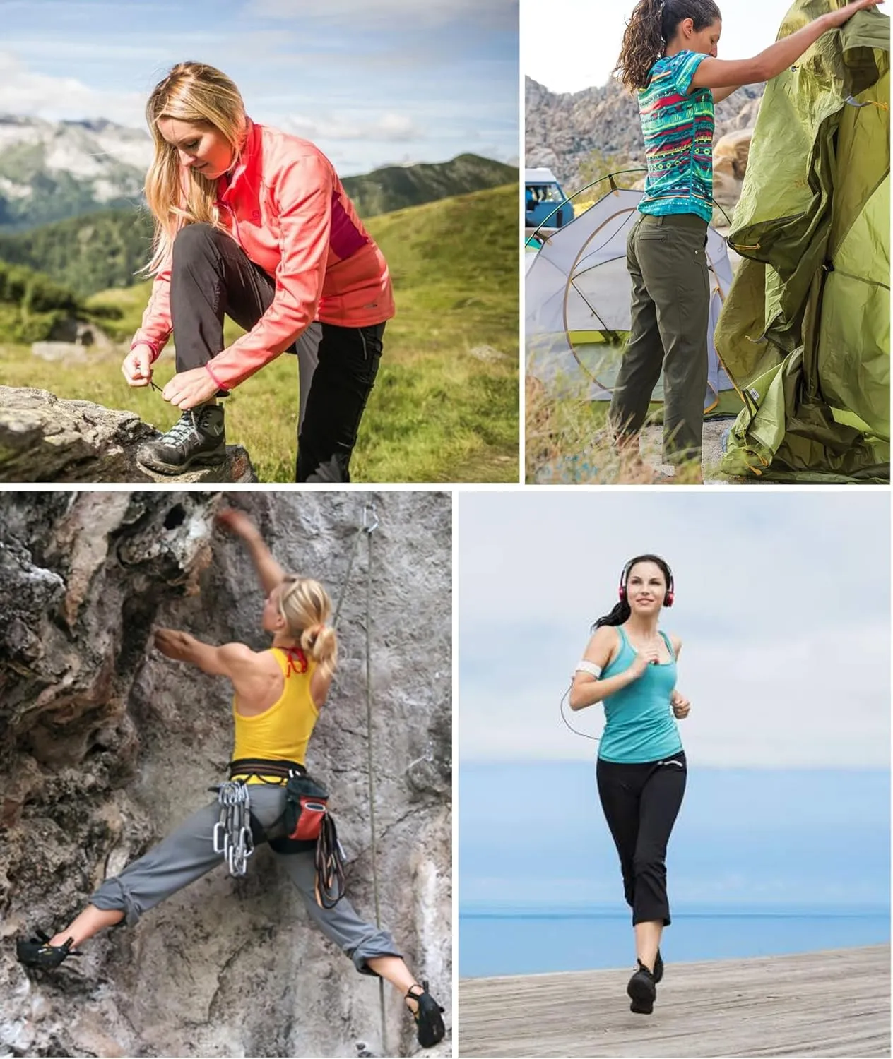 CT-Tebrun Women's Hiking Pants with Pocket Quick Dry Lightweight Cargo Pants Travel Hiking Runing Pants Outdoors