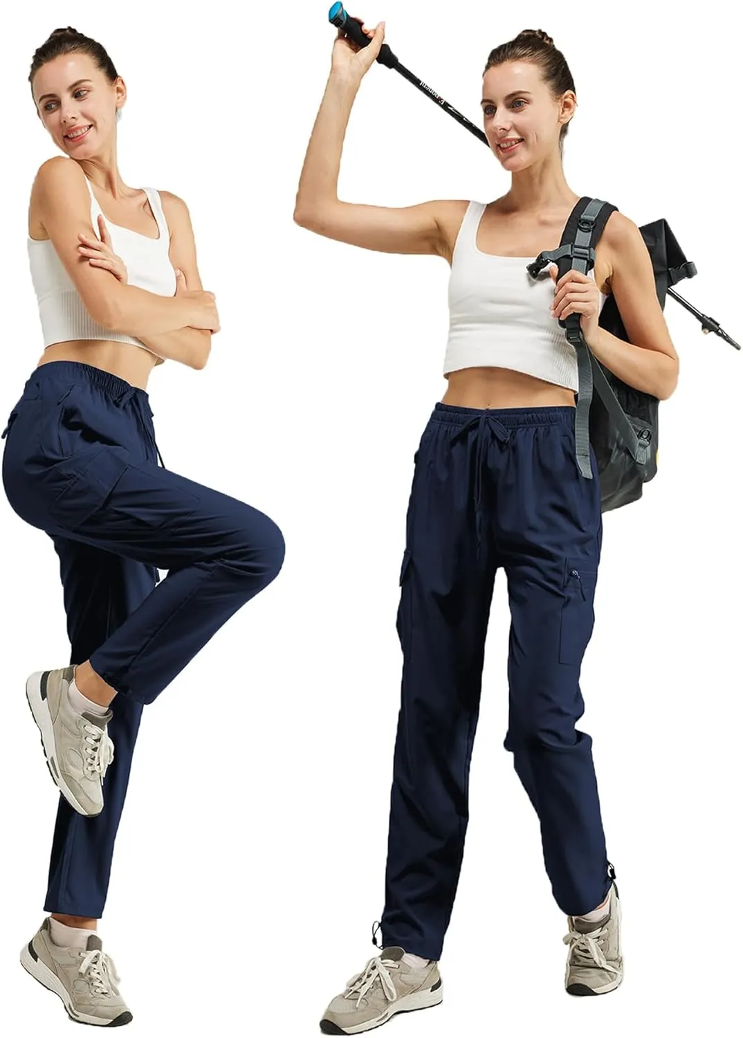 CT-Tebrun Women's Hiking Pants with Pocket Quick Dry Lightweight Cargo Pants Travel Hiking Runing Pants Outdoors