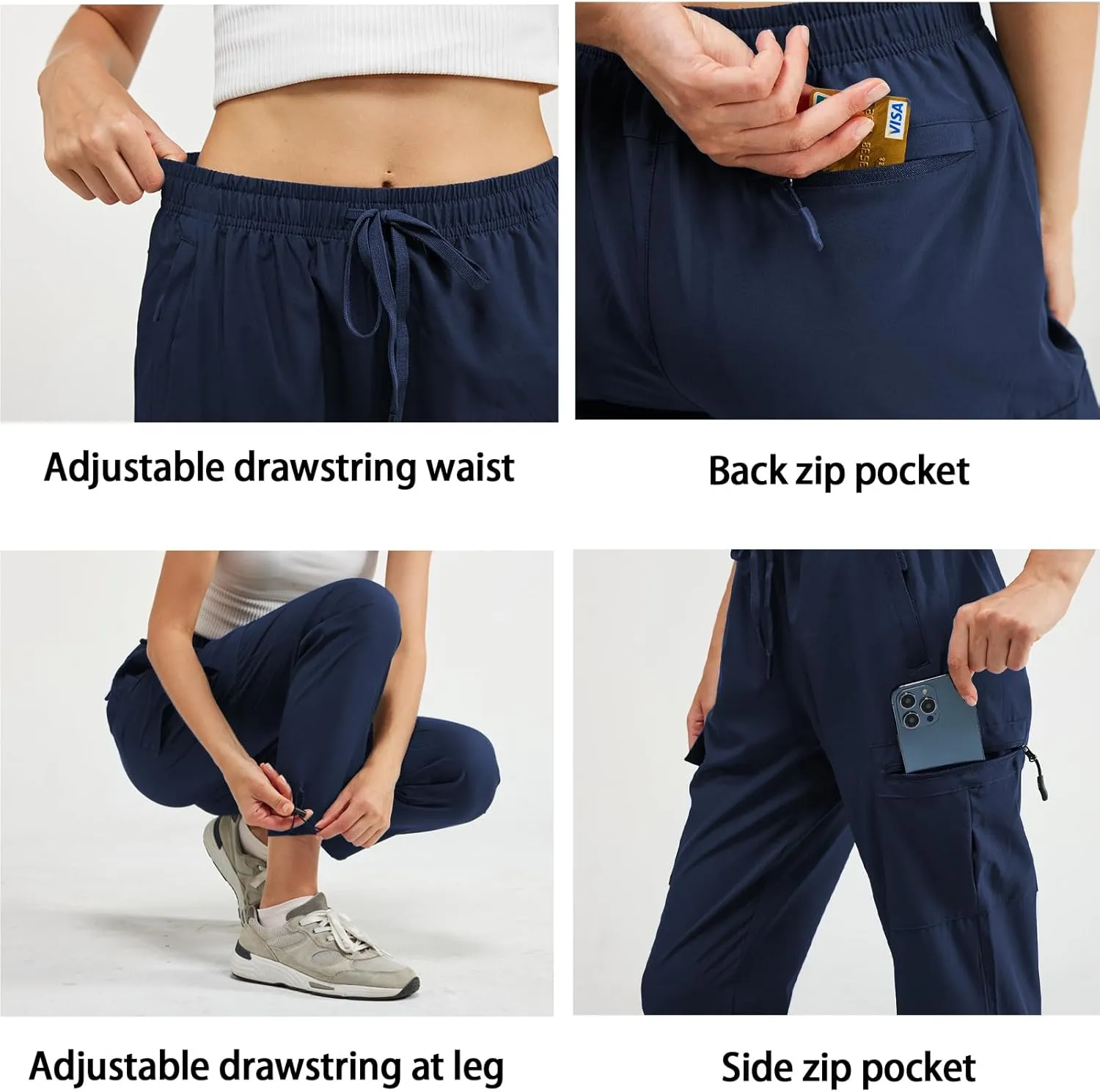 CT-Tebrun Women's Hiking Pants with Pocket Quick Dry Lightweight Cargo Pants Travel Hiking Runing Pants Outdoors