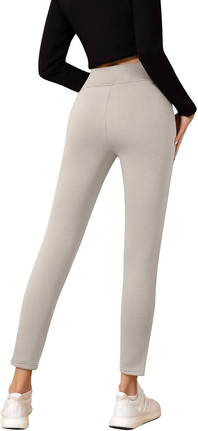Fleece Lined Leggings for Women Winter Warm High Waisted Thermal Leggings Thick Soft Tummy Control Yoga Pants