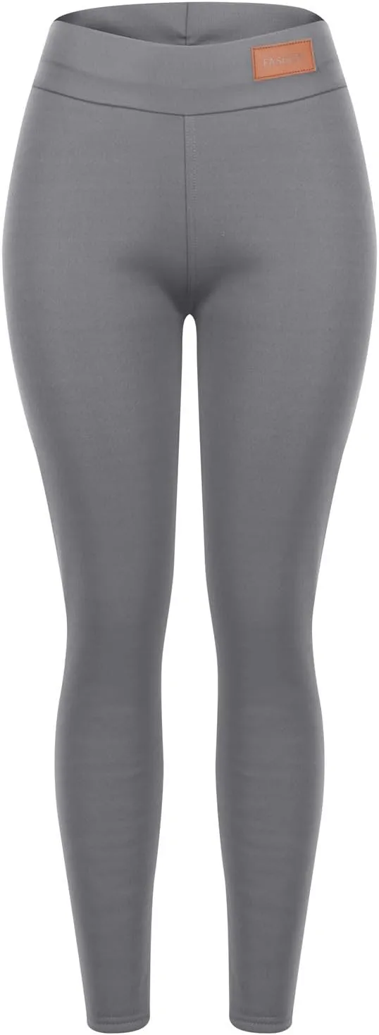 Fleece Lined Leggings Women High Waisted Winter Thermal Warm Pants Thick Yoga Tummy Control Athletic Tights