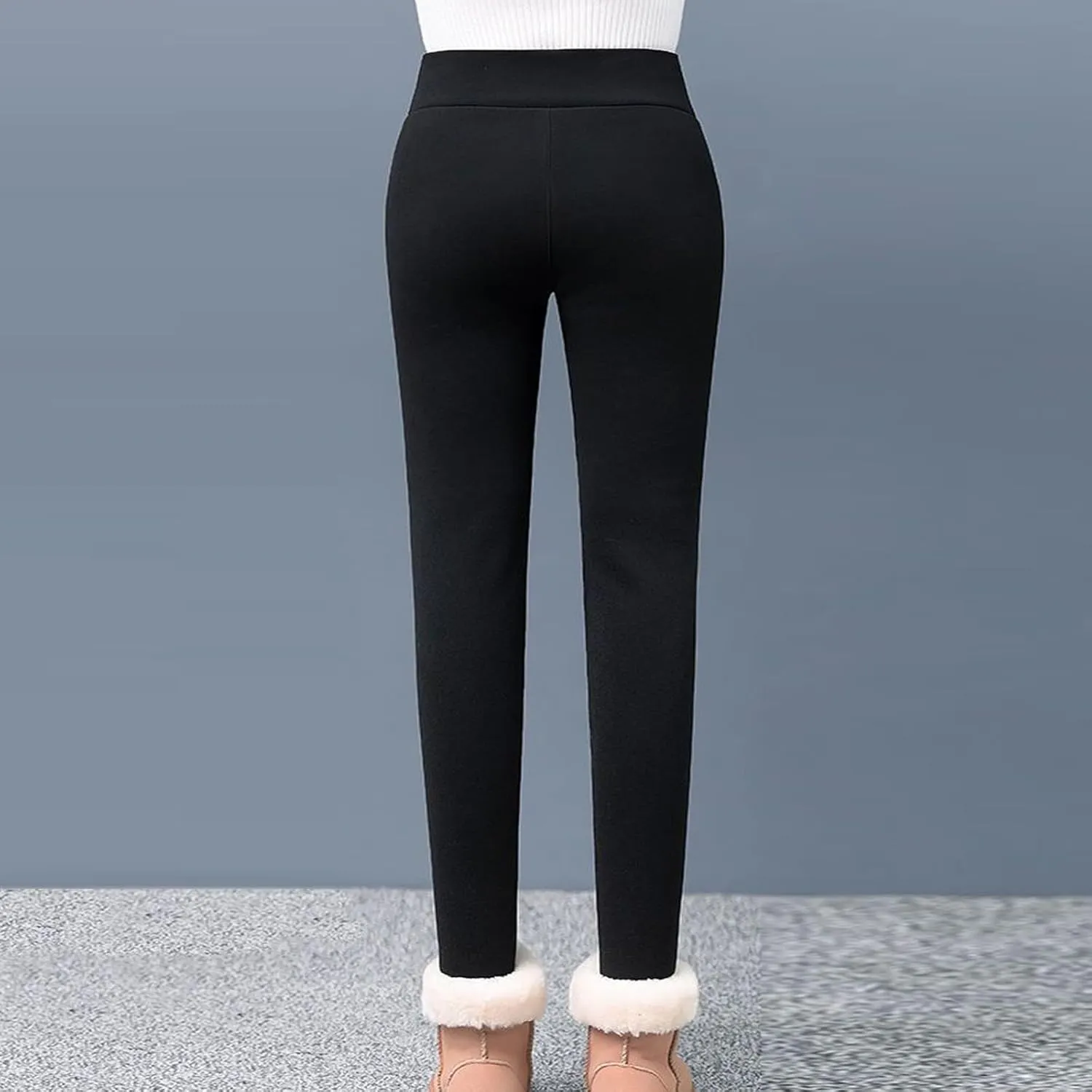 Fleece Lined Leggings Women - Thick Soft High Waisted Tummy Control Thermal Warm Fleece Pants for Cold Winter