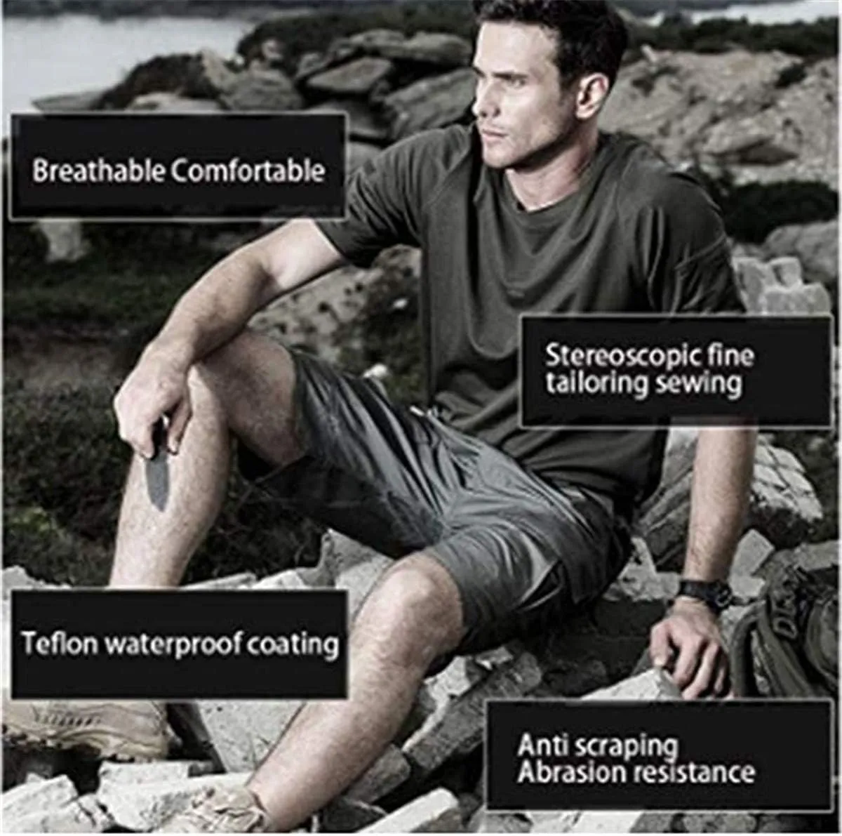 LELEBEAR 2021 Upgraded Tactical Waterproof Pants, Mens Waterproof Hiking Tactical Trousers for Combat Outdoor Hiking