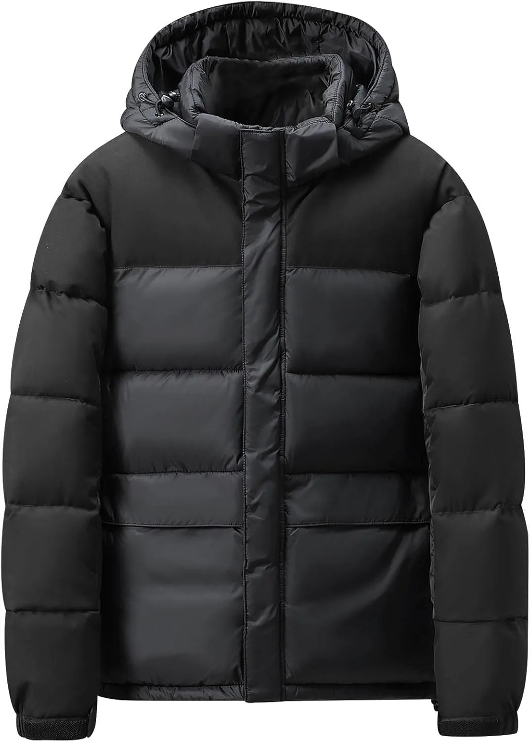 Men Women Hooded Puffer Jacket Lightweight Warm Down Coat Winter Insulated Quilted Coat Unisex Outerwear with Pockets