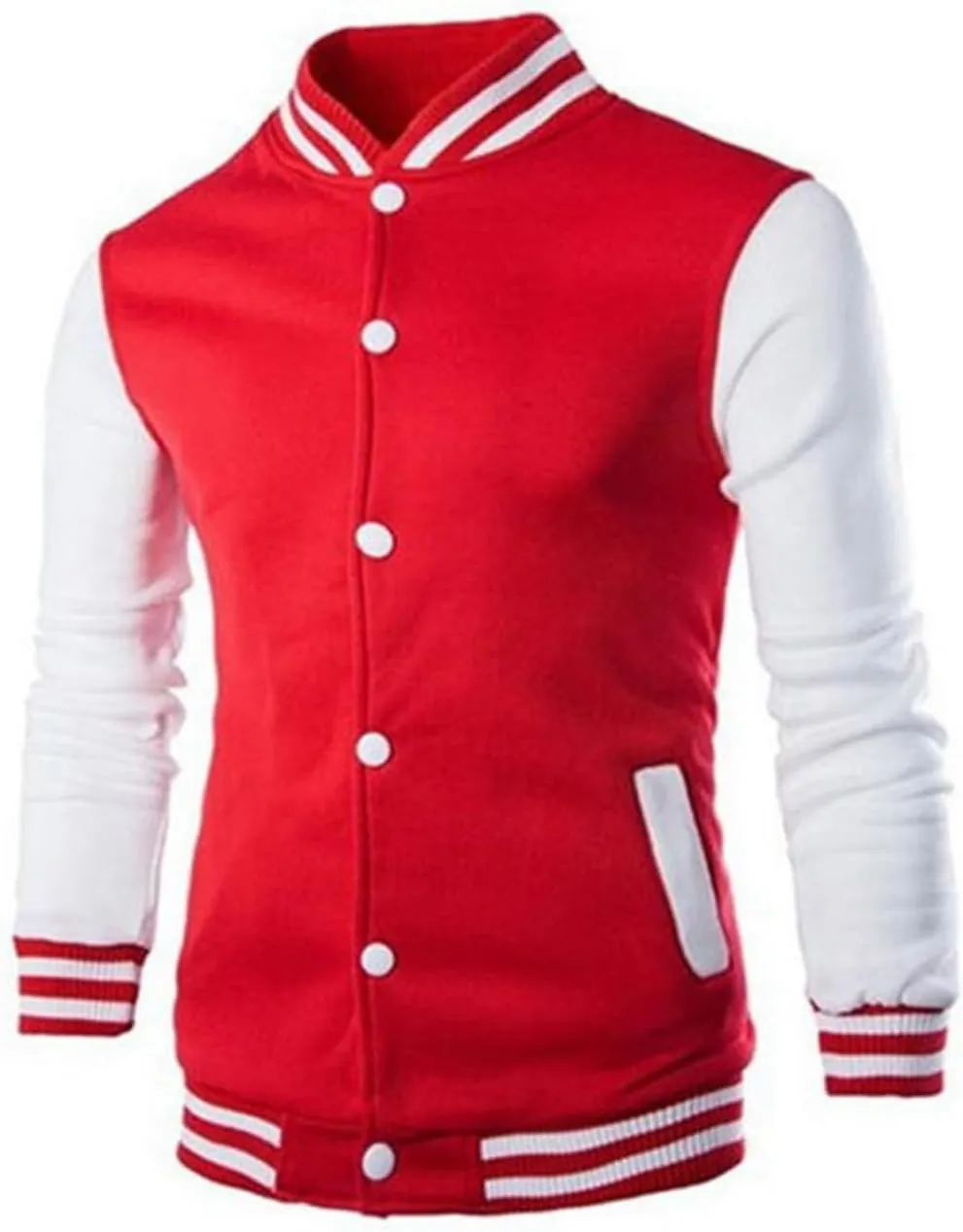 Men's Fashion Varsity Jacket Causal Slim Fit Cotton Baseball Bomber Jackets Vintage Streetwear Coats Hipster Tops