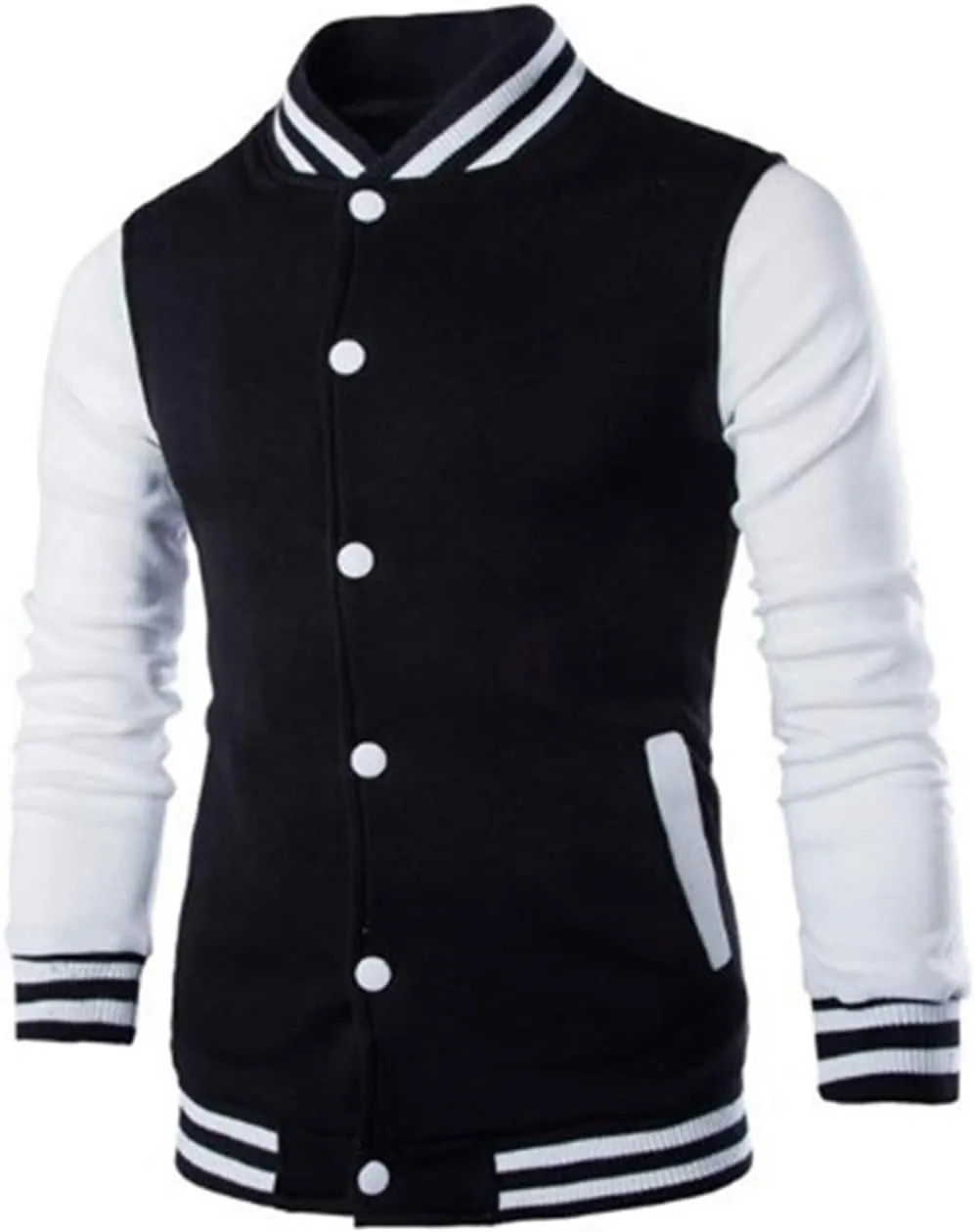 Men's Fashion Varsity Jacket Causal Slim Fit Cotton Baseball Bomber Jackets Vintage Streetwear Coats Hipster Tops