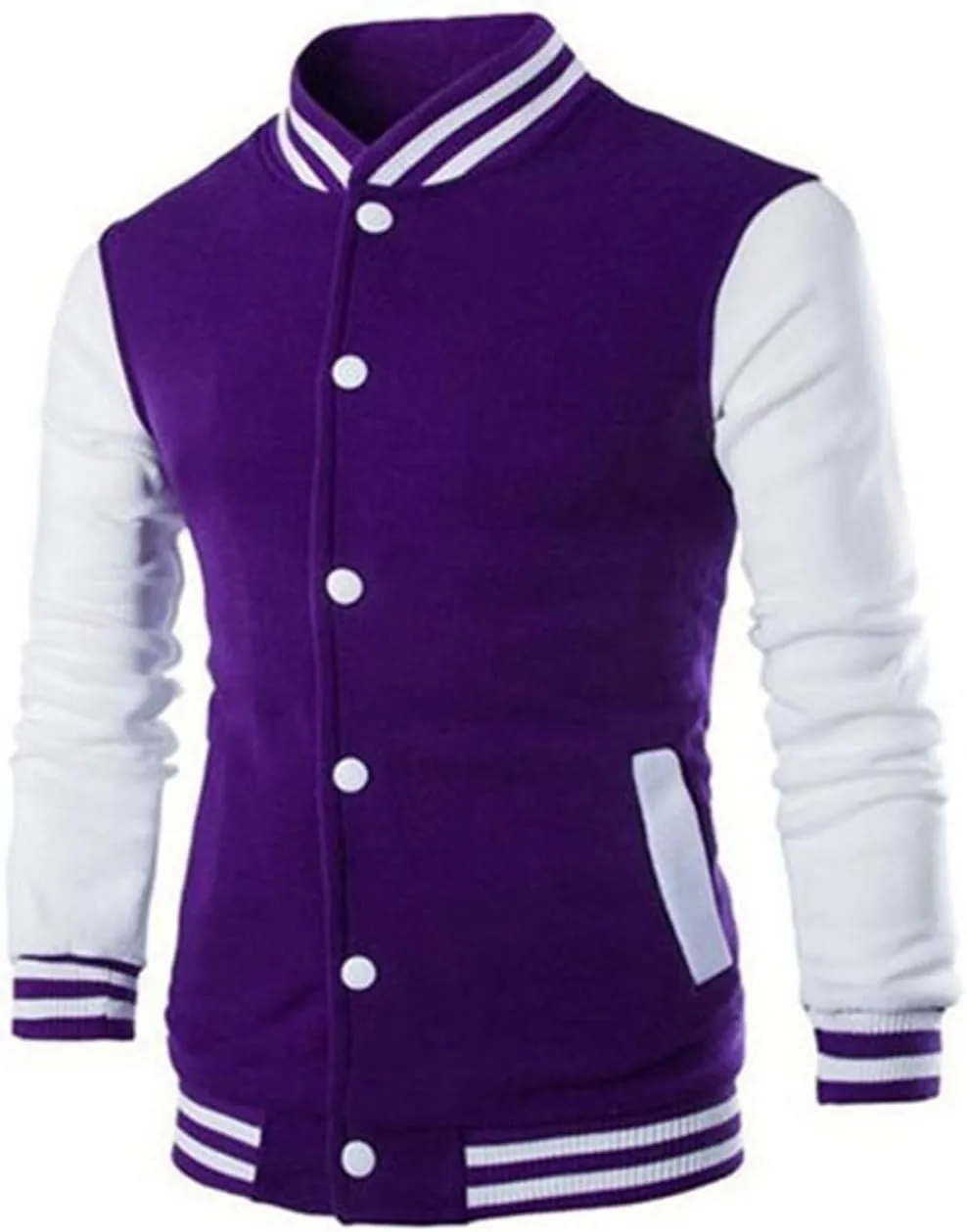 Men's Fashion Varsity Jacket Causal Slim Fit Cotton Baseball Bomber Jackets Vintage Streetwear Coats Hipster Tops