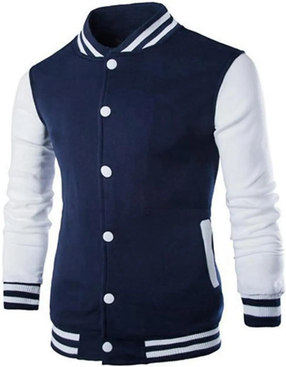 Men's Fashion Varsity Jacket Causal Slim Fit Cotton Baseball Bomber Jackets Vintage Streetwear Coats Hipster Tops