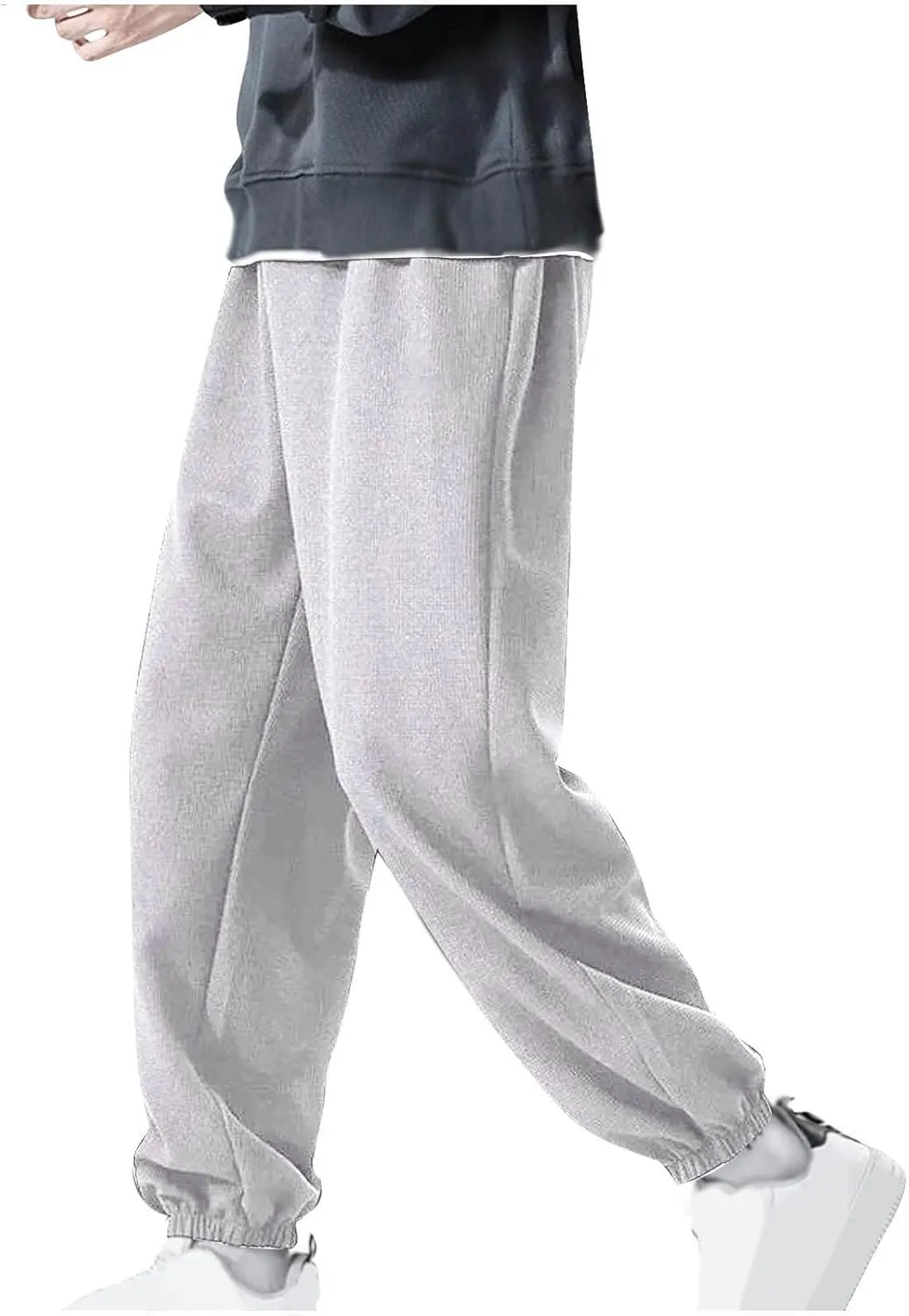 Men's Plus Size Sweatpants Elastic Waist Baggy Wide Leg Lounge Long Pants Sports Casual Sweatpant with Pocket