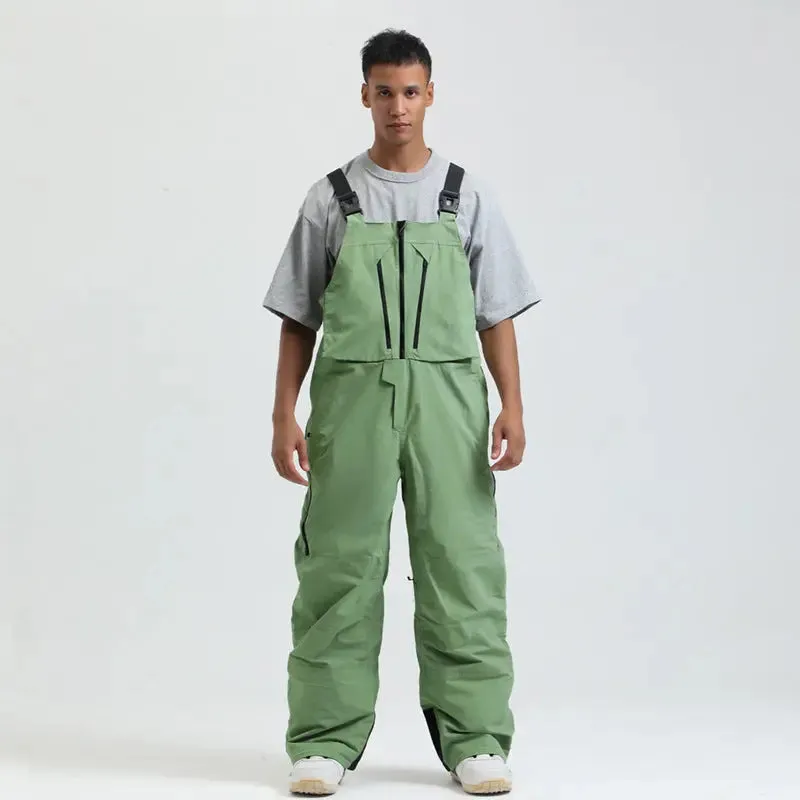 Men's Snowboard Bib Pants Super Baggy Ski Overalls