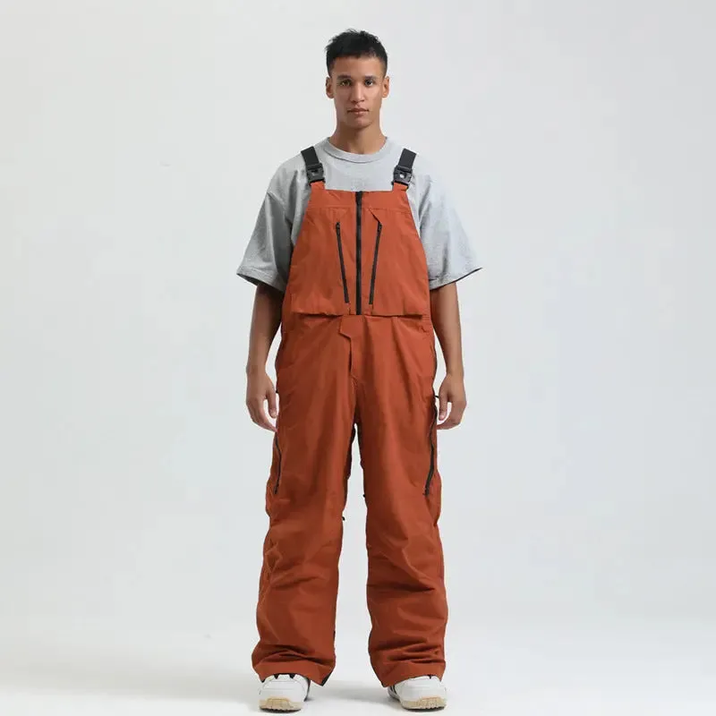 Men's Snowboard Bib Pants Super Baggy Ski Overalls