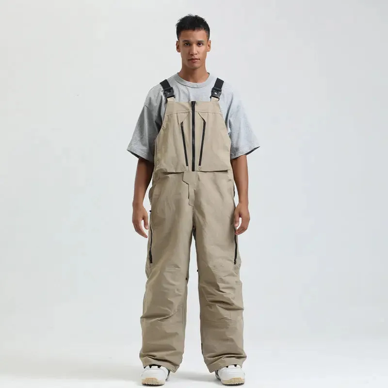 Men's Snowboard Bib Pants Super Baggy Ski Overalls
