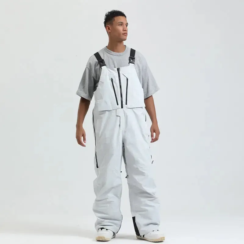 Men's Snowboard Bib Pants Super Baggy Ski Overalls