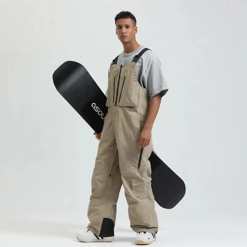 Men's Snowboard Bib Pants Super Baggy Ski Overalls
