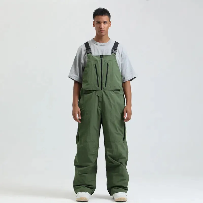 Men's Snowboard Bib Pants Super Baggy Ski Overalls