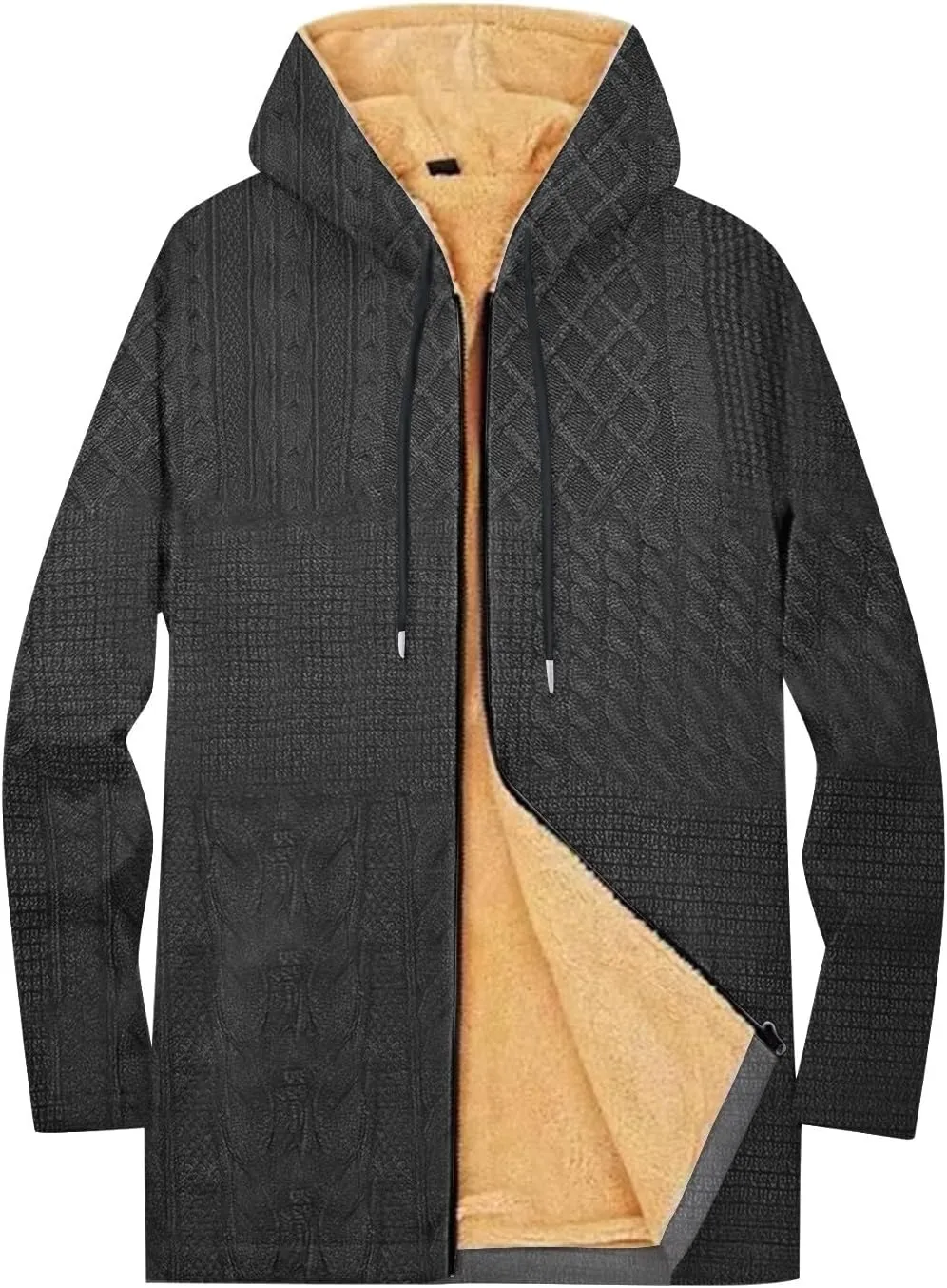 Mens Winter Jackets For Vintage Hoodies Padded Fashion Zip Up Long Sleeve Graphic Thickened Workout Cotton Coats
