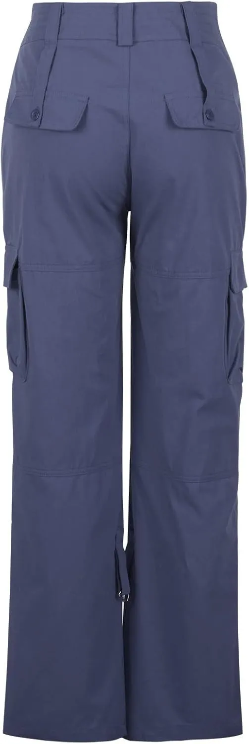 NaRHbrg Cargo Pants Women High Waist Wide Leg Casual Pants with Pockets Baggy Stretch Straight Leg Trousers Comfy Lounge Pant