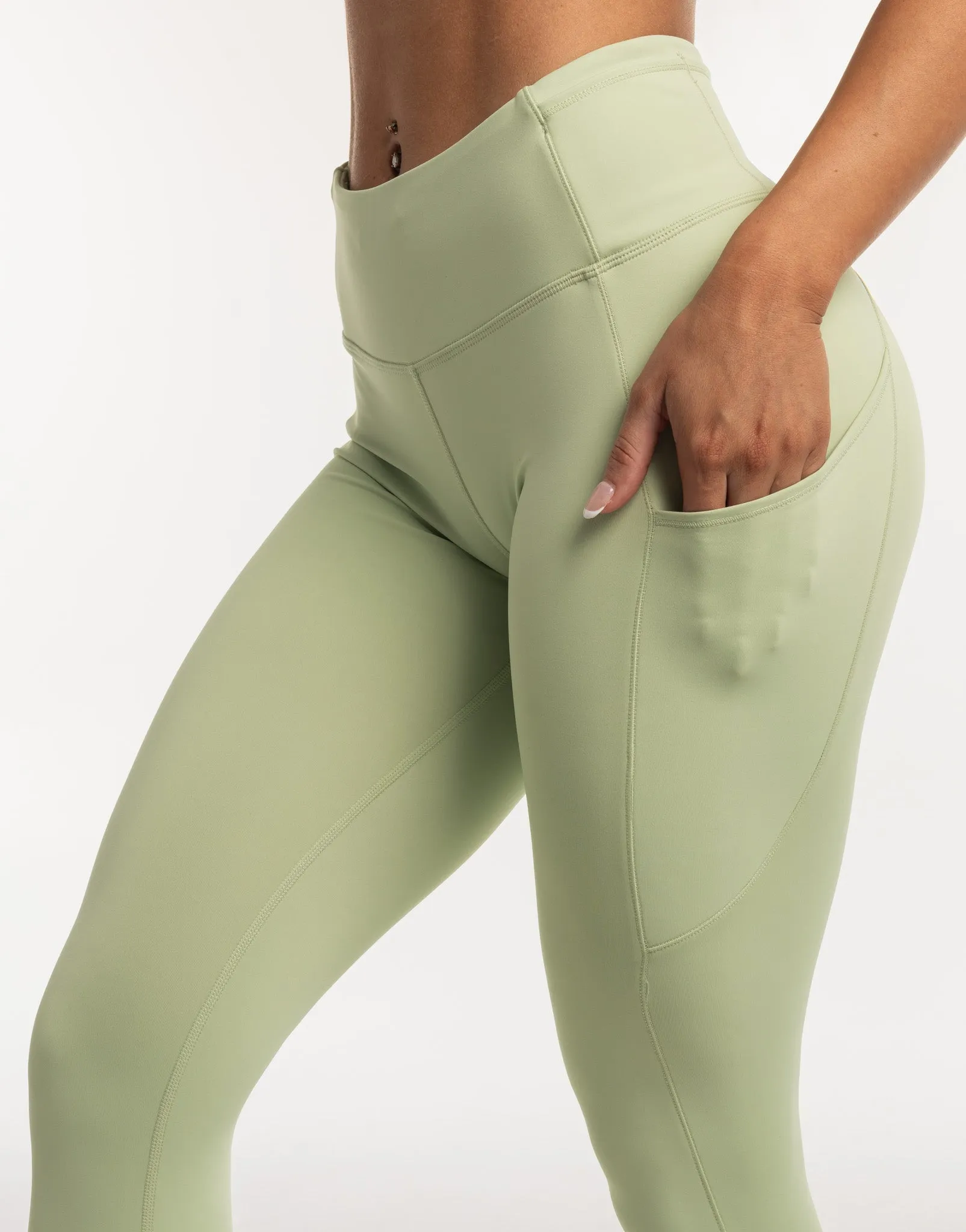 Thermal Pocket Leggings - Light Green