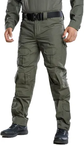 TRGPSG Men's Hiking Pants, Ripstop Camo Cargo Pants, Multi-Pocket Casual Work Pants