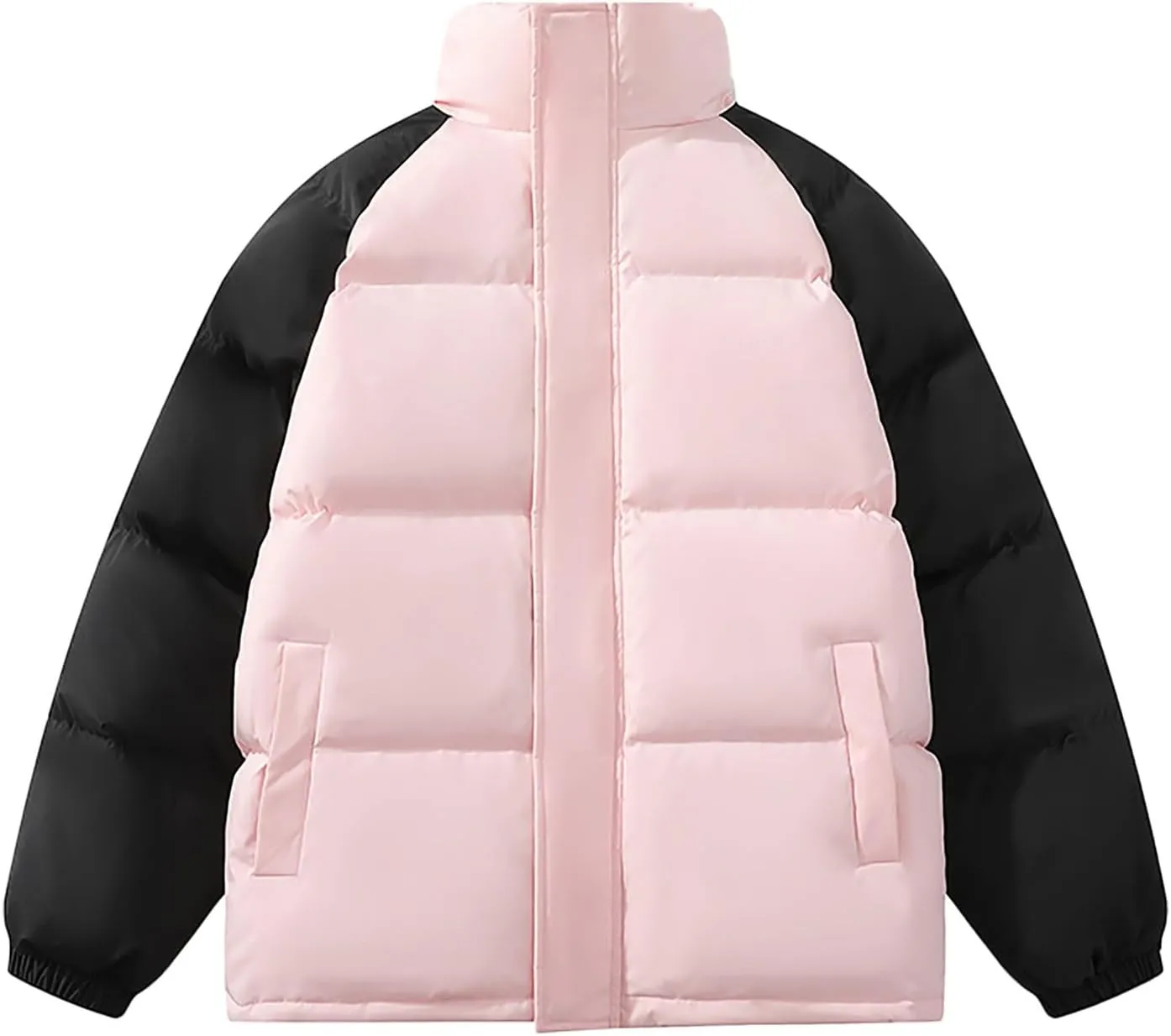 Winter Light Warm Down Jacket Men Color Block Jacket Soft Plus Size Puffer Jacket Stand Collar Travel Coat for Teen