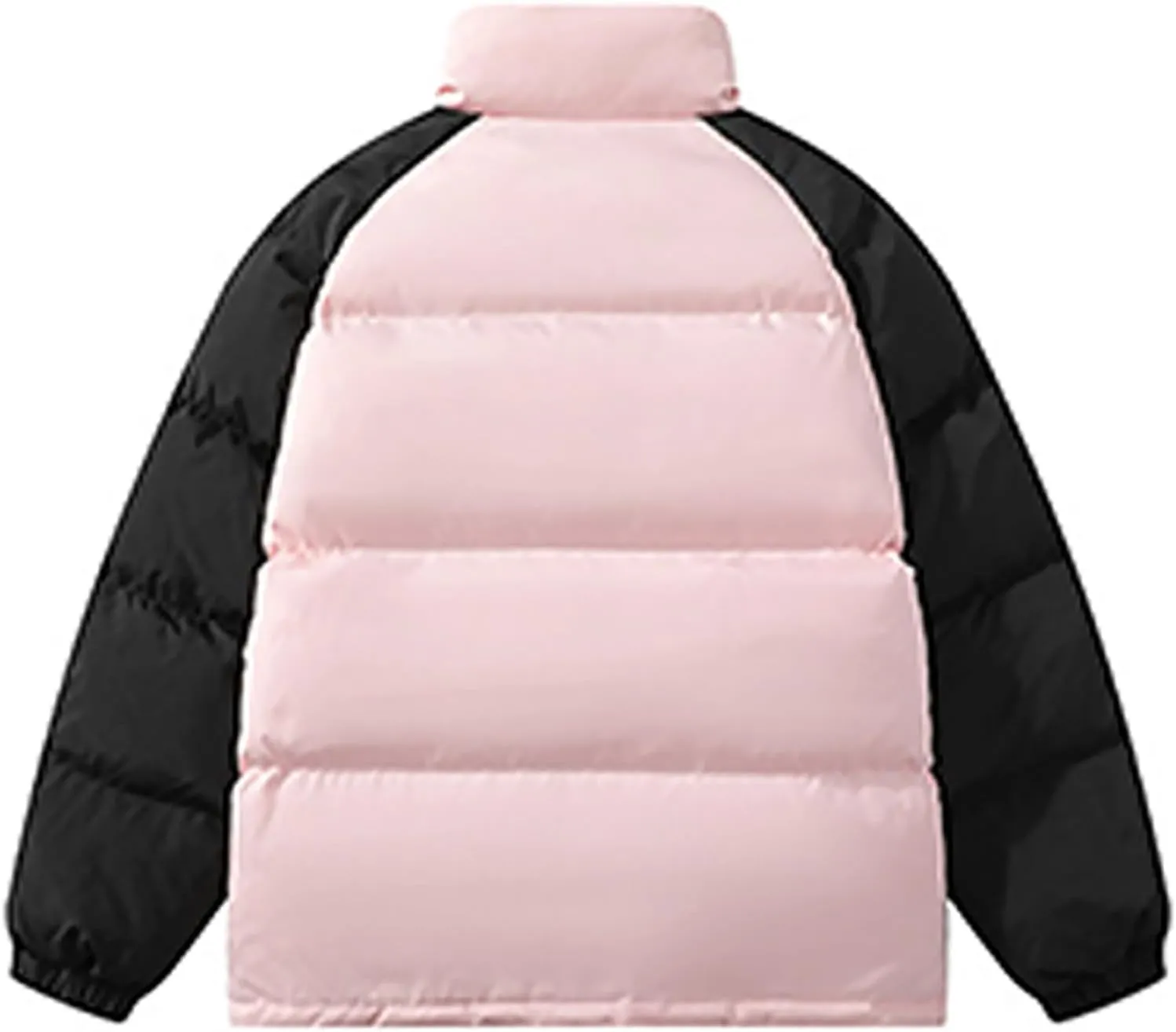 Winter Light Warm Down Jacket Men Color Block Jacket Soft Plus Size Puffer Jacket Stand Collar Travel Coat for Teen