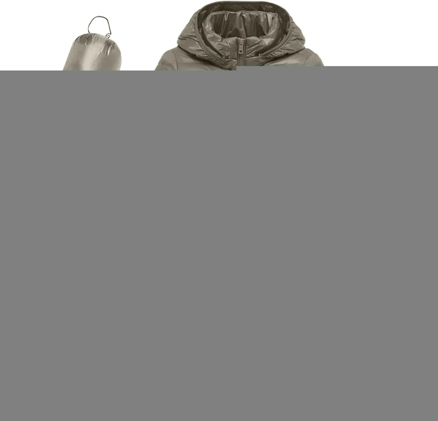 Womens Long Puffer Coat Packable Down Coat Ultralight Parkas Jacket Plus Size Zip Up Winter Hooded Insulated Coat