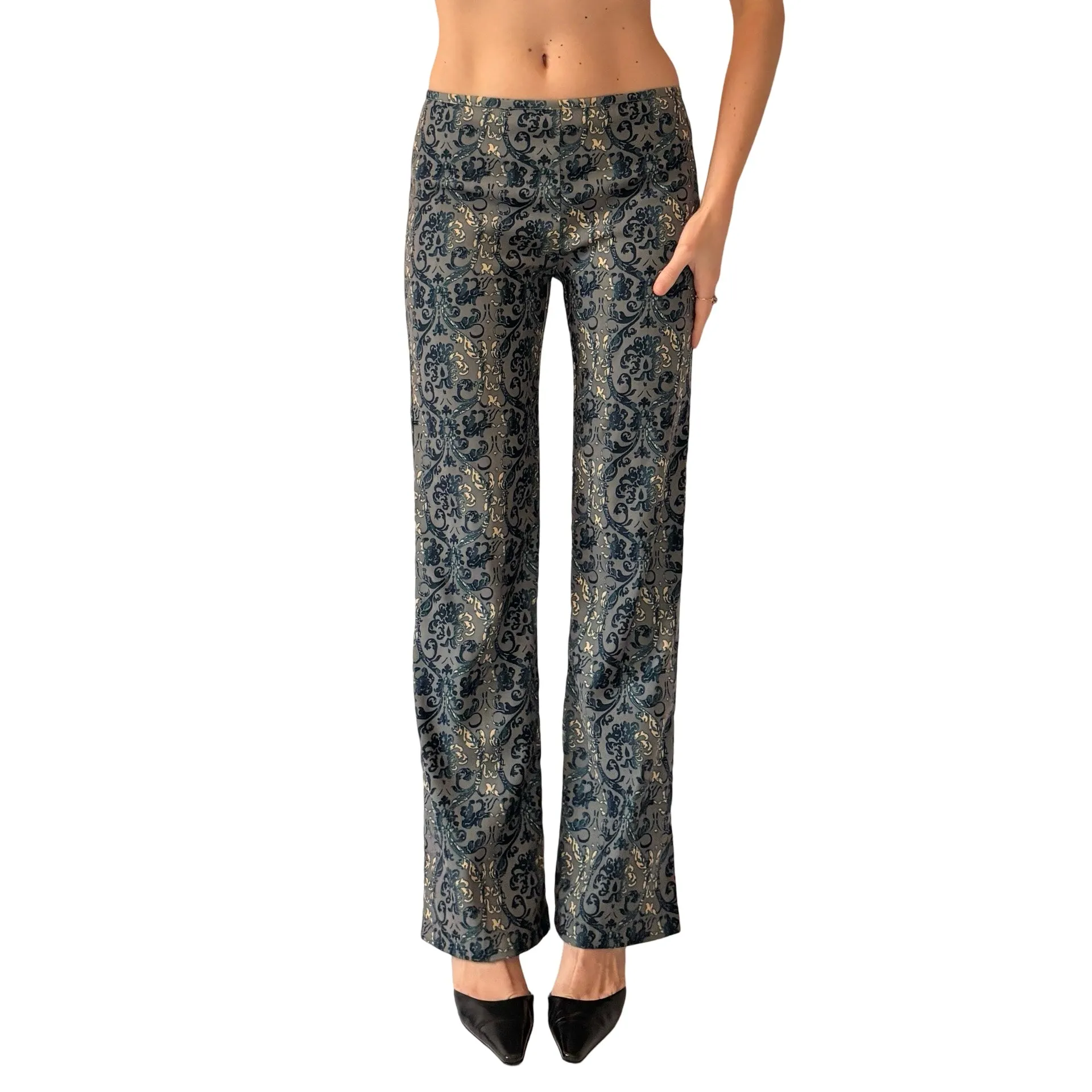 Y2K Tapestry Print Flares (XS)