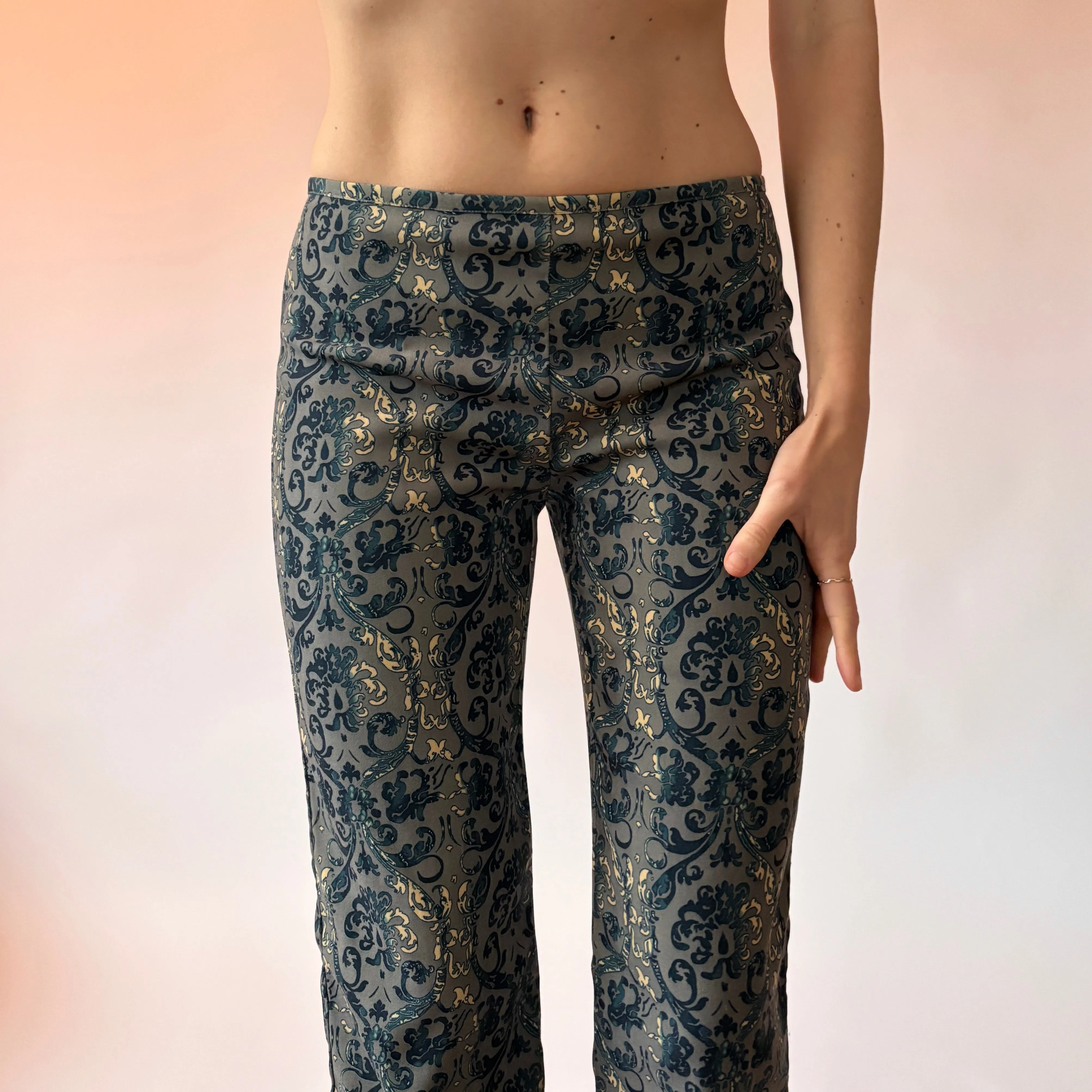 Y2K Tapestry Print Flares (XS)