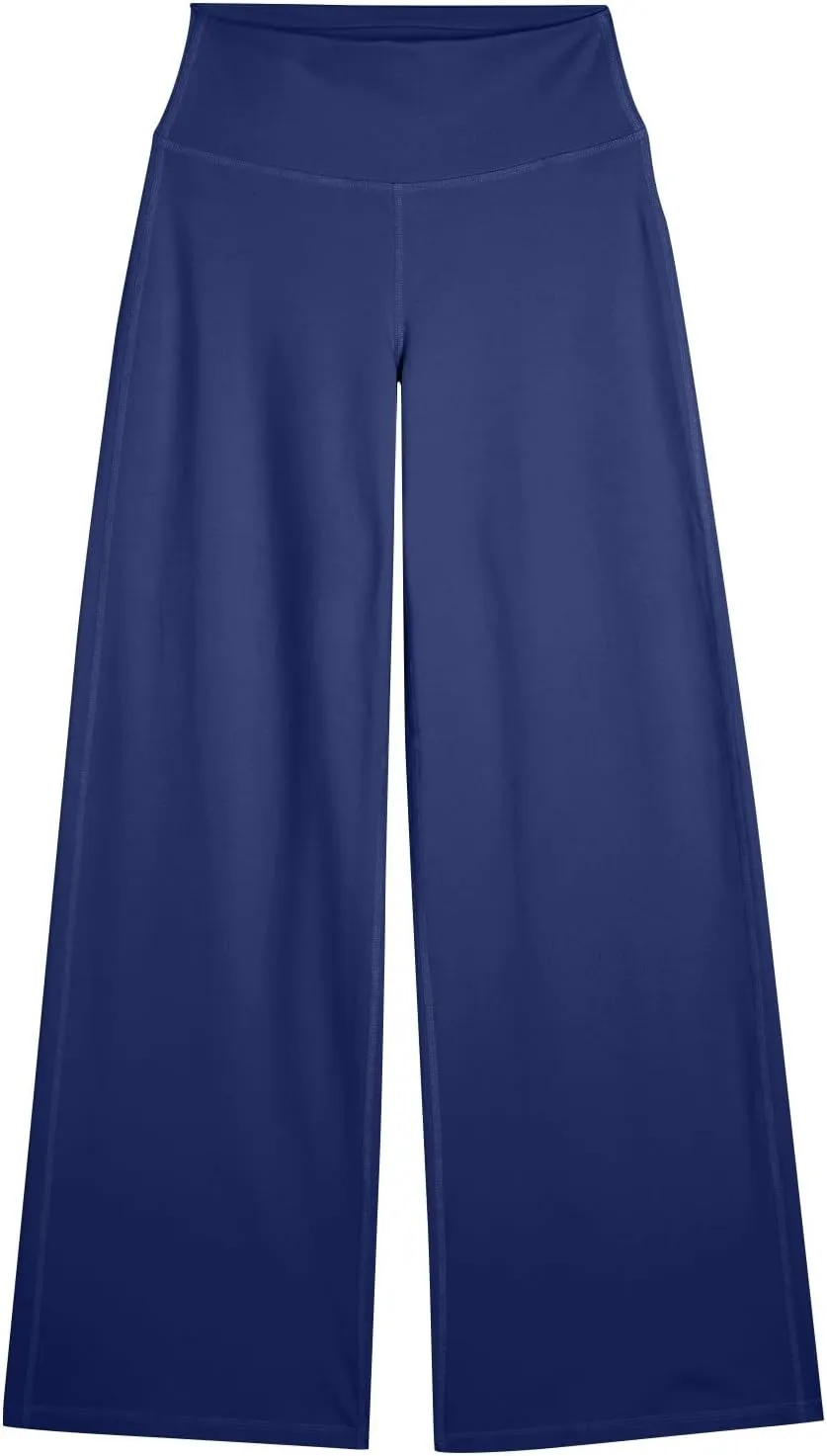 Yoga Pants Women Elastic High Waisted Pull On Trousers Straight Wide Leg Soft Comfort Baggy Workout Sweatpants